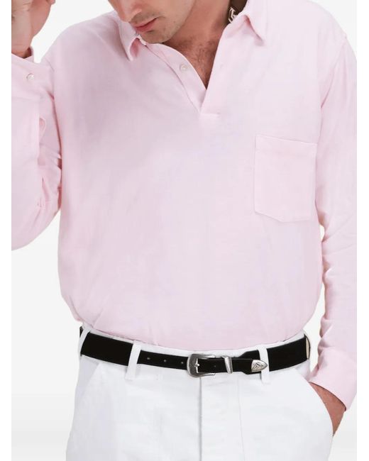 Fortela Pink Cotton Pocket Polo Shirt for men