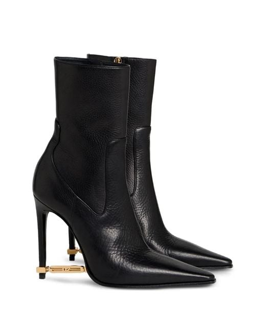 DSquared² Black Metal Bar Heeled Ankle Boots