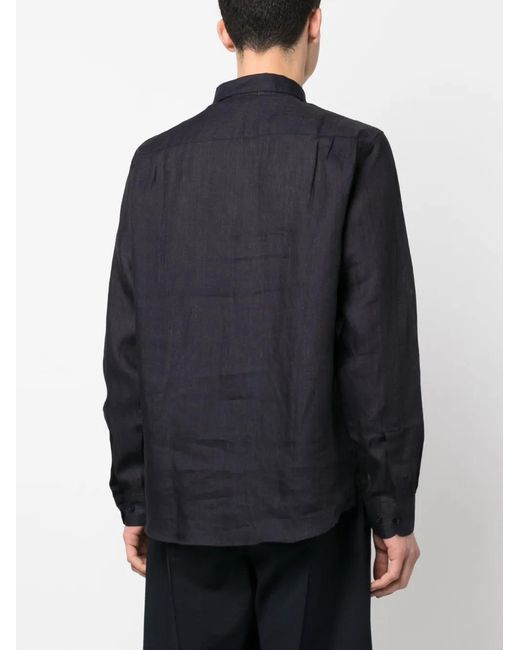 Orlebar Brown Blue Long-Sleeve Linen Shirt for men