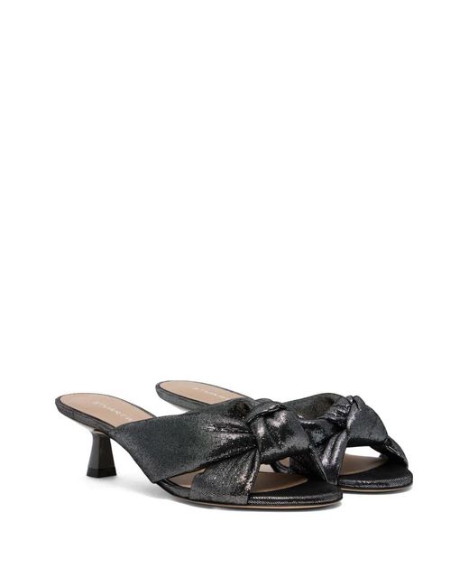 Stuart Weitzman Gray Knotted Slide Sandals