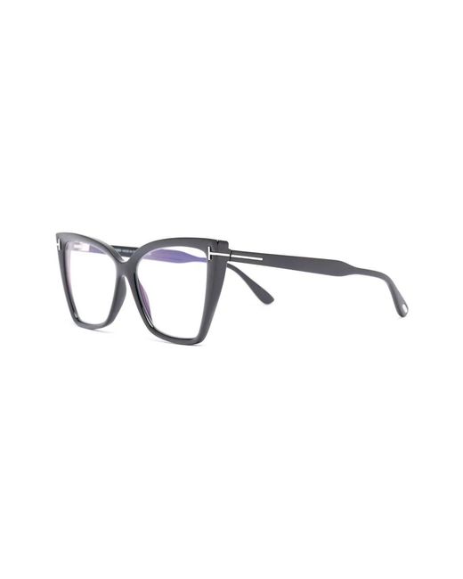 Tom Ford Black Geometric-Frame Glasses