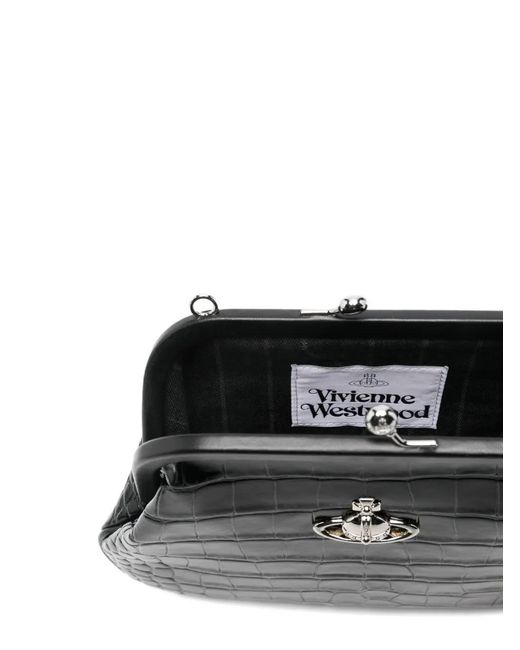 Vivienne Westwood Black Vivienne Orb Embossed Clutch Bag
