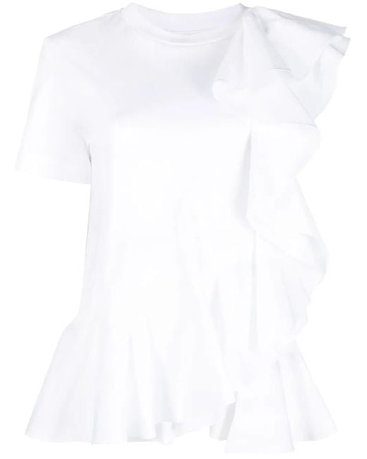 Alexander McQueen ラッフル Tシャツ White