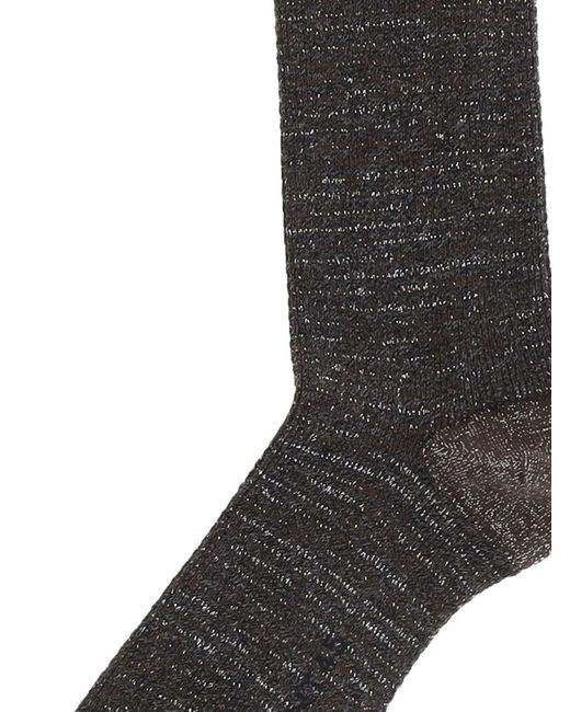 ANT45 Black Lapua Metallic-Thread Ribbed Socks