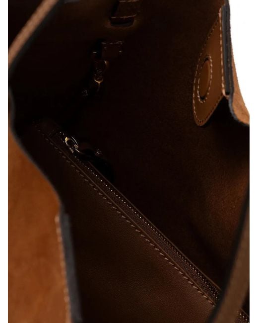 Gianni Chiarini Brown Calf Suede Drawstring Tote Bag