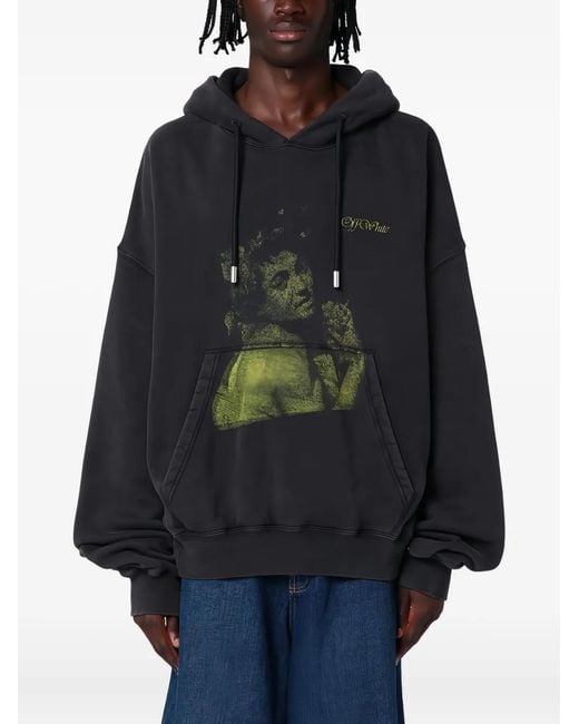 Off-White c/o Virgil Abloh Black Blurred Bacchus Cotton Hoodie for men