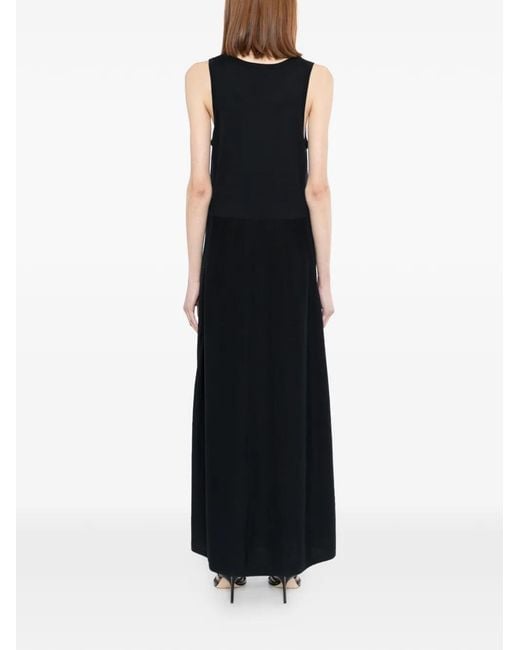 N.Peal Cashmere Black Sleeveless Maxi Dress