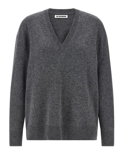 Jil Sander Vネック セーター Gray