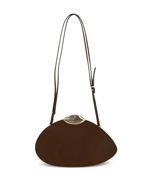 Benedetta Bruzziches Brown Schultertasche mit Lederverschluss
