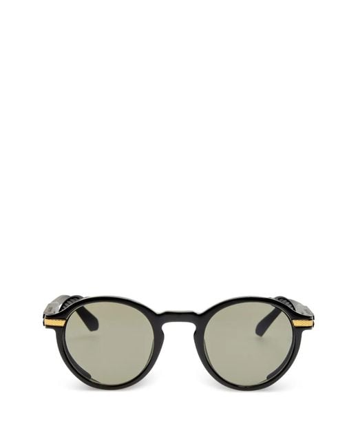 Linda Farrow Black Round-Frame Sunglasses
