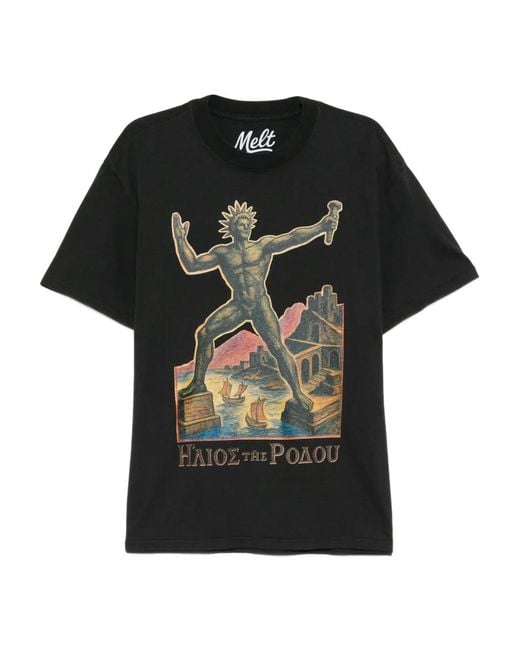 Melt Black Cotton Printed T-Shirt for men