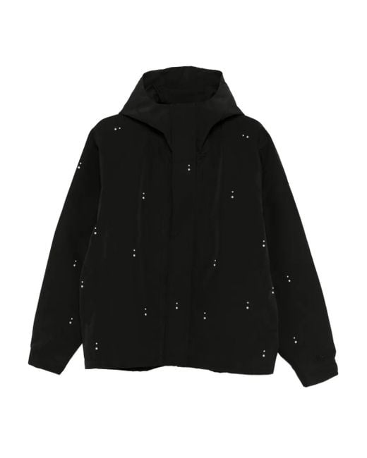 Arte' Black Technical Revits Hooded Jacket for men