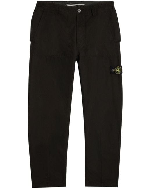 Stone Island Compass motif Straight leg Trousers in Black for Men