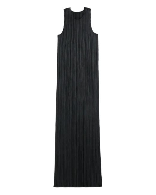 Pleats Please Issey Miyake Black Fitted Midi Dress