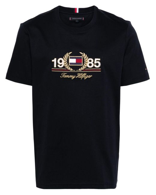 Tommy Hilfiger T-Shirt mit Logo-Stickerei in Black für Herren