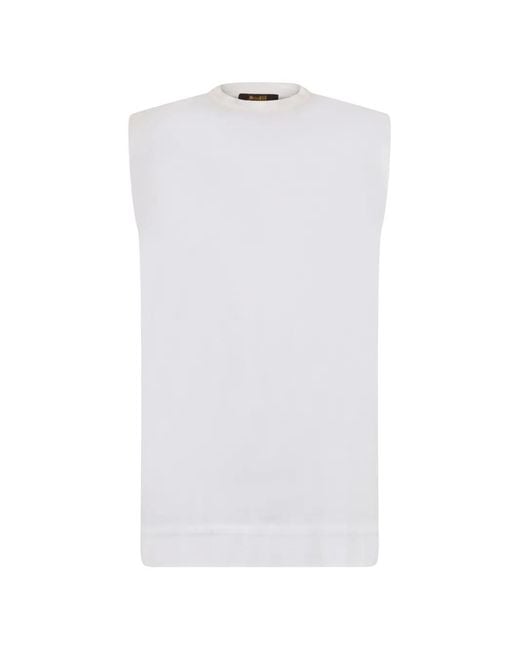 Moorer White Sleeveless Tank Top