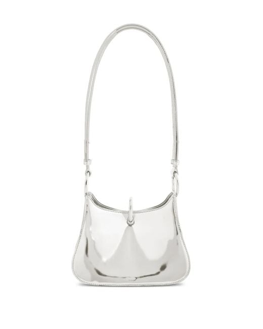 Rabanne White Ring-Detail Leather Shoulder Bag