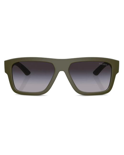 Prada Linea Rossa Gray Printed Square-Frame Sunglasses for men