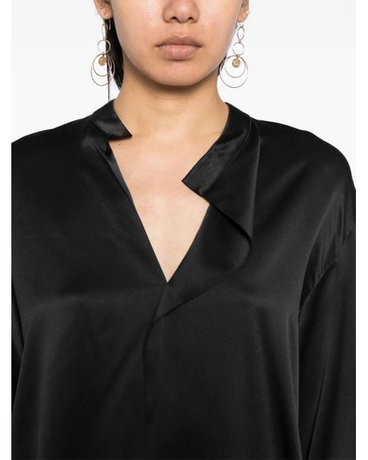 Blouse En Soie À Design Drapé Vince en coloris Black