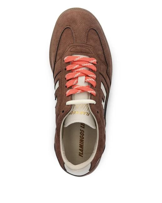 Flamingos Brown Burela Slim Logo-Appliqué Sneakers