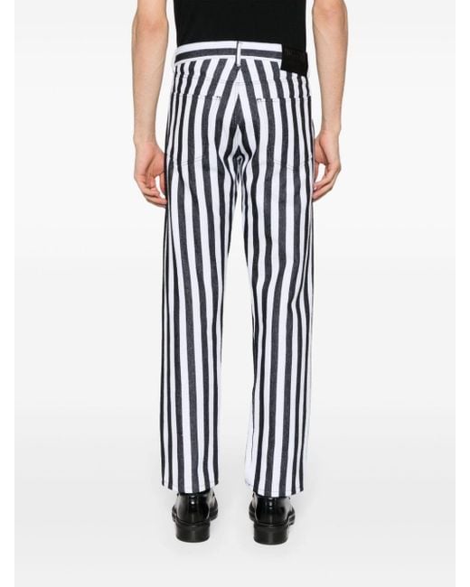 Moschino Black Striped Straight-leg Trousers for men