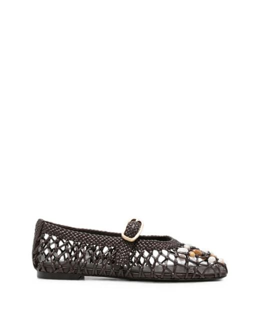 Cult Gaia White Mercier Bead-Embellished Ballet Flats