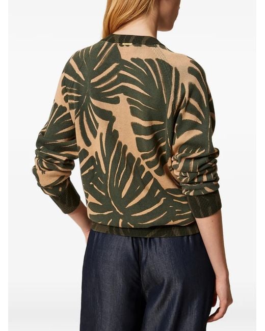 Twinset Green Jumper With Jungle Print