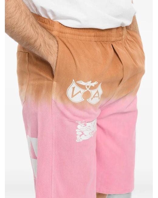 Vyner Articles Pink Logo-Print Shorts for men
