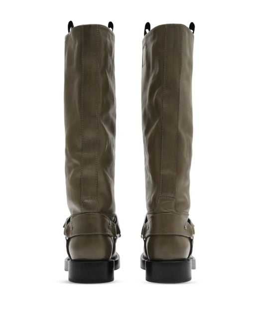 Burberry Green Leather Knee-High Boots
