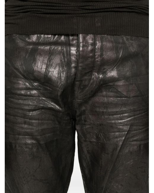 Rick Owens Gray Crackled-Effect Flared Jeans for men