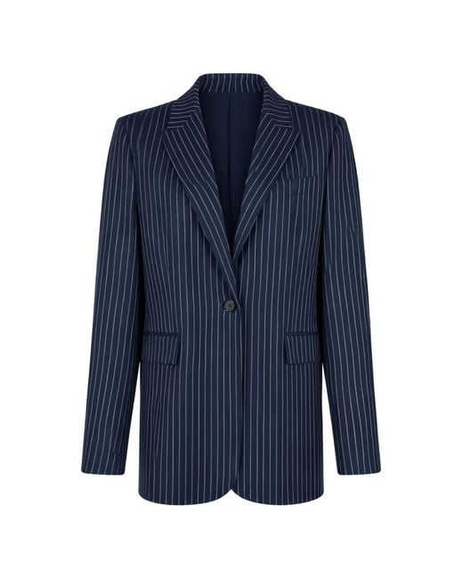 Pinko Blue Pinstripe Single-Breasted Blazer