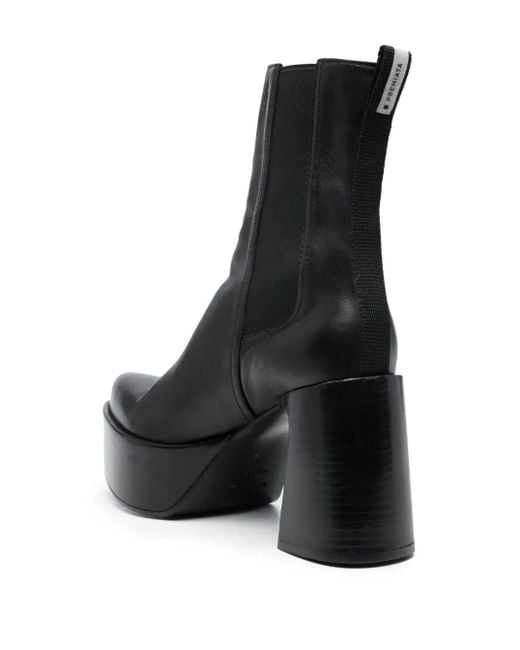 Premiata Black 95Mm Leather Ankle Boots