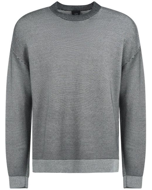 Pull En Coton À Design Nervuré ARMANI EXCHANGE pour homme en coloris Gray