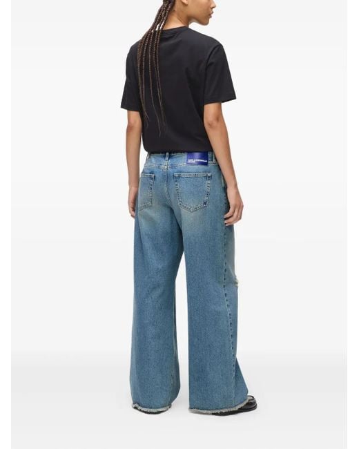 Karl Lagerfeld Blue Straight-Cut Denim Jeans With Five-Pocket Styling