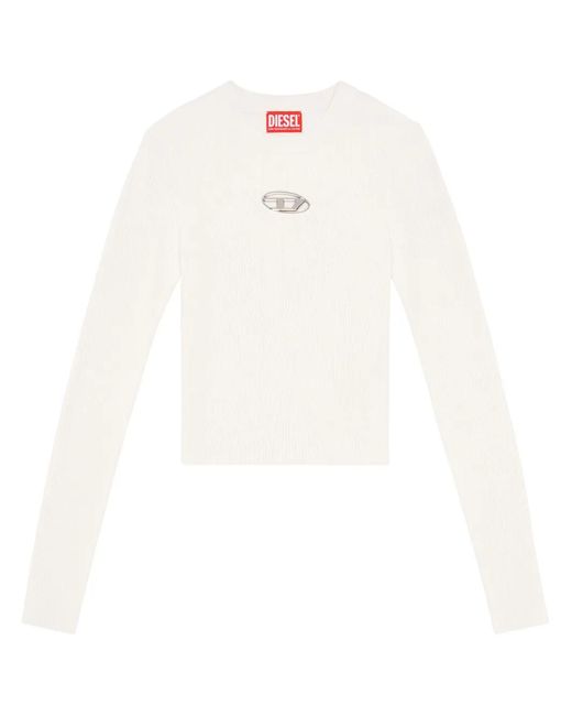 DIESEL M-Valary Top Met Logoplakkaat in het White