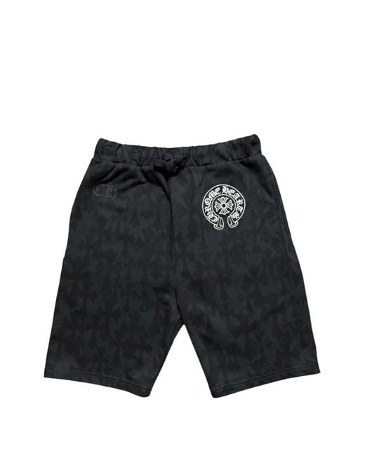 Chrome Hearts Black Cemetery Cross Shorts for men