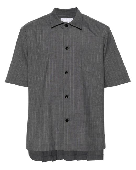 Sacai Overhemd Met Krijtstreep in het Gray voor heren