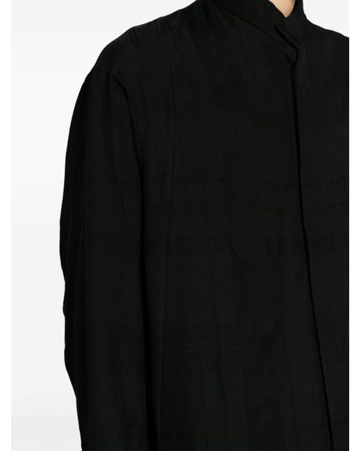 Julius Black Longline Button-up Shirt for men