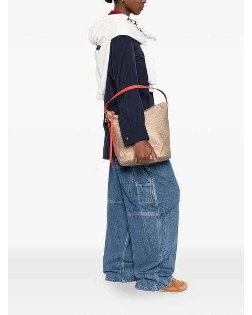 Borbonese White Printed Strap Tote Bag