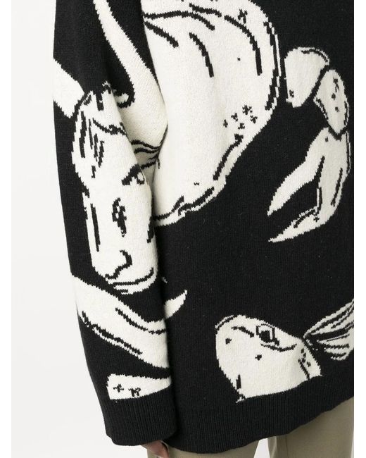 Jil Sander Black Intarsia-Knit Jumper for men