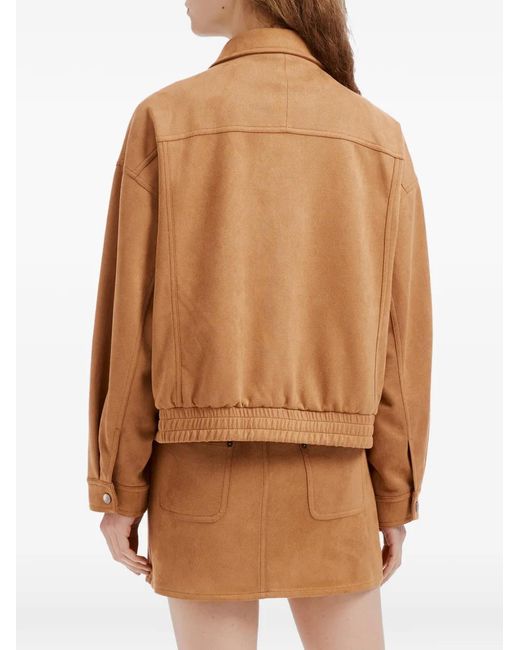 B+ AB Brown Elasticated-Hem Jacket