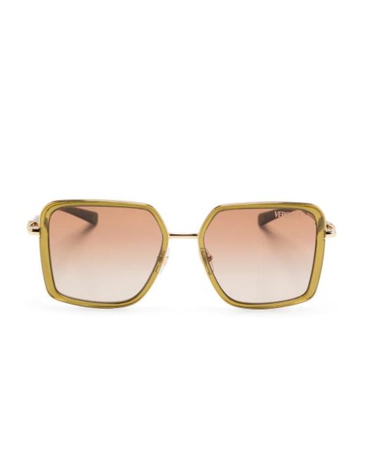 Versace Natural Geometric-Frame Sunglasses