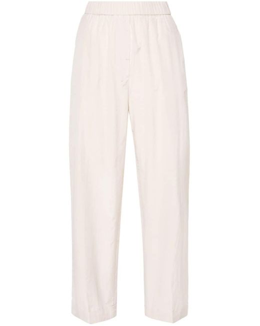 Peserico White Cropped Straight Trousers