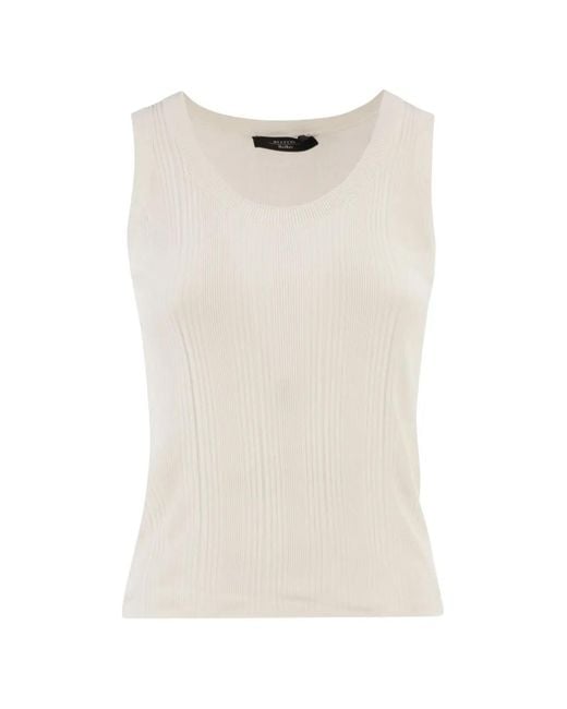 Weekend by Maxmara White Ribbed Tank Top