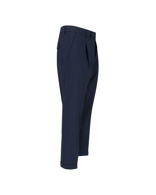 Cruna Blue Pleated Trousers for men