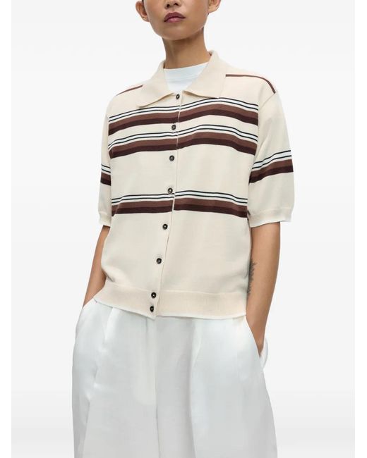 Cordera White Striped Short-Sleeve Polo Shirt