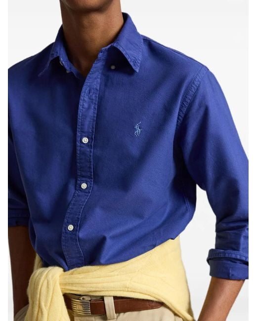 Polo Ralph Lauren Blue Button-Down Long-Sleeve Shirt for men