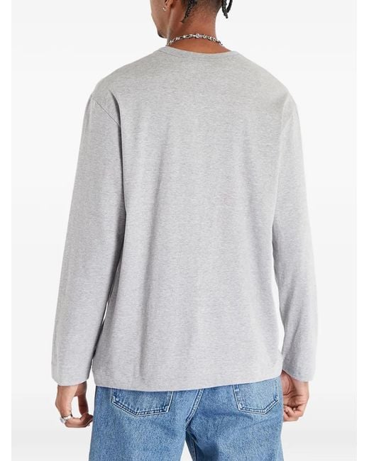 COMME DES GARÇONS PLAY Gray Heart Logo Long-Sleeve T-Shirt