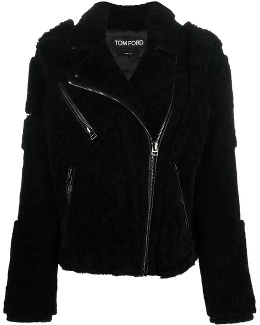Tom Ford Black Shearling Zipped Jacket
