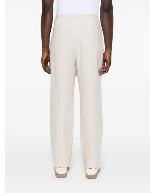 Pantalon fuselé en lin Lardini pour homme en coloris White